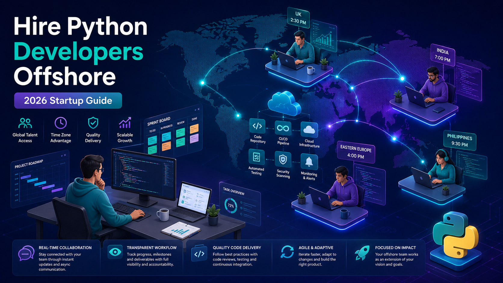 Hire Python Developers Offshore: A 2026 Startup Guide - SparkScribe Technologies blog